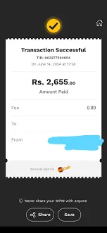 JazzCash Payment Proof 2655 PKR